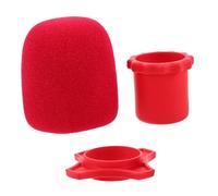 VANZACK Kit Accessoires Microphone à Main avec Mousse Vent Anneau Silicone Antidérapant et Support Stabilisateur pour Ktv et Karaoké