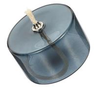 VANZACK Lampe à Huile en Verre Créative Petite Taille Couleur Gris Foncé Mèche en Métal Lampe à Pétrole Décorative pour Intérieur et Mariage Lanterne Élégante pour Ambiance Cosy