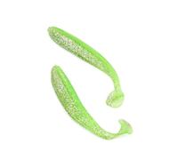VANZACK Leurre de Pêche Queue en T 15 Pièces 8cm en Silicone Souple 3,4g Résistant à Déchirure Forme de Poisson Réaliste Couleur Aléatoire Pêche en Mer