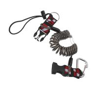 VANZACK Longe de Plongée Rétractable avec Clip à Dégagement Rapide Corde de Sécurité en Acier Inoxydable Dragonne Noire avec Drapeau de Plongée Équipement de Sécurité Maintien Fiable pour