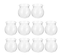 VANZACK Lot de 10 petits vases en jacinthe transparente - Vase décoratif pour décoration d'intérieur, salon, table de mariage, centres de table