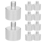 VANZACK Lot de 10 Vis Adaptateurs pour Pied de Microphone 5/8 Femelle vers 1/4 Mâle en Métal Argenté Accessoires Universels pour Support Micro à Suspendre Antichoc et Trépied