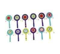 VANZACK Lot De 12 Tambours à Dessin Animé Pour Bébé, Jouets à Tambour à Secoueur De Petite Taille, Colorés, Éducatifs Pour Éveil Sensoriel, Pour Premiers Jeux Et Développement Moteur