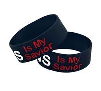 VANZACK Lot De 2 Bracelets En Silicone Jésusismysavior Pour Femme Élégants Unisexes En Gel De Silice Noirs