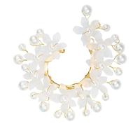 VANZACK Lot de 2 Clips D’Oreilles sans Perçage à Clip Manchettes à Motif de Fleurs avec Perles Design Élégant Inspiré des Elfes Accessoires Légers pour Fêtes Mariages et Cosplay