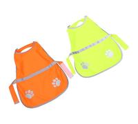 VANZACK Lot de 2 Gilets Réfléchissants pour Chien Taille M Veste de Sécurité Fluorescente Orange et Jaune Gilet Léger en Tissu Solide Haute Visibilité pour Promenades Nocturnes et