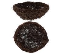 VANZACK Lot de 2 Nids D’Oiseaux en Rotin Tissé à la Main Diamètre 25 CM Nid Artificiel Réaliste Résistant aux Intempéries Décoration Jardin Pâques Maison Mariage ou Fête de Noël