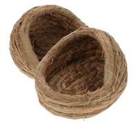 VANZACK Lot de 2 Nids en Paille Tressée 20 CM pour Poules et Petits Oiseaux Nid de Poulailler Naturel Abri Respirant et Écologique Lit de Ponte Tissé à la Main pour Reproduction et