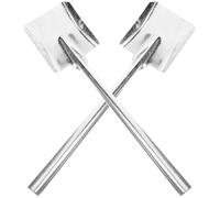 VANZACK Lot de 2 Pelles Plates en Fer pour Jardinage et Cheminée Outil et Simple D'utilisation Pelle à Ameublir le Sol à Cendres Argentée pour Entretien