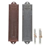 VANZACK Lot de 2 Sets de Sets de Étuis à Mezouza de Porte Juive en Alliage Métallique, 13 X 3 Cm, Couleurs Argenté Ancien et Cuivre Rouge, Symbole Sacré de Bénédiction pour Porte