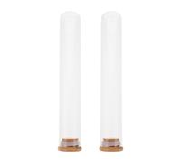 VANZACK Lot de 2 Tubes en Verre 35 X 22 CM Bouchon en Liège Décorations de Fleurs Séchées Objets Décoratifs pour Intérieur Accessoires DIY pour Fleurs Immortelles et Vases Fleuris