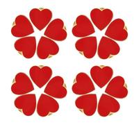 VANZACK Lot de 20 Petites Broches de Cœur Rouges avec Bordure Dorée Accessoires Décoratifs pour Vêtements Paquet et Chapeaux pour Mariage Saint-Valentin et Fête