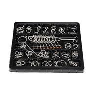 VANZACK Lot de 25 Casse-Têtes en Métal Multi-Styles Ensemble de Puzzles d'Anneaux d'Intelligence Éducatif Cérébral pour Garçon et Filles et Adultes Jeu de Société Stimulant pour