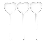 VANZACK Lot De 3 Arroseurs Automatiques De Plantes en Verre Transparent De Cœur pour Jardinières D’intérieur Et Extérieur, Système D’arrosage Goutte à Goutte Pratique Et Décoratif