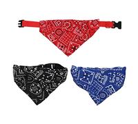 VANZACK Lot De 3 Bavoirs pour Animaux De Compagnie Colliers pour Chiots Turban pour Chat Et Chien Collier De Porte pour Chiot Clavier Épingle À Cheveux Liens Marchepied Pliable