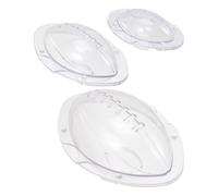 VANZACK Lot de 3 Moules à Chocolat Rugby Transparents, 3 Tailles Différentes, Moules à Pâtisserie Multifonctions en Silicone Résistant la Chaleur, pour Décoration Gâteau, Bonbons