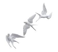 VANZACK Lot De 3 Ornements D'oiseau Artificiels 3d En Résine Pour Décoration Murale Intérieure Salon Salle à Manger, Modèle Hirondelle Artistique Léger à Suspendre, Décor Naturel Et Harmonieux