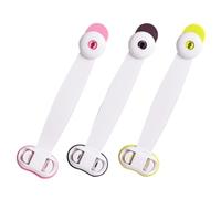 VANZACK Lot de 3 Verrous de Sécurité pour Bébé Sangle Adhésive Résistante, Protection Anti-Pincement pour Placards, Tiroirs et Réfrigérateur, Couleurs Rose, Vert et Café, Installation