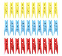 VANZACK Lot de 30 Mini Pinces à Photos en Bois Colorées, Clips Artisanaux pour Décoration Intérieure, Porte-Cartes et Mémos, Accessoires Pratiques pour Maison, Bureau et Événements
