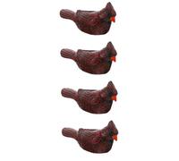 VANZACK Lot De 4 Boîtes À Clés pour L'Extérieur Rangement De Clés Coffre-Fort De Jardin Cache-Clés avec Couvercle Décoratif Anti- Fausses Clés Secrètes en Résine Marron