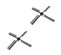 VANZACK Lot De 4 Éoliennes Hollandaises À Énergie Solaire Carillon Éolien en Plastique Noir