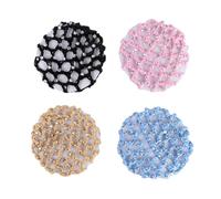 VANZACK Lot de 4 Filets à Chignon en Polyester Élastique, Couverture de Chignon Légère et Respirante, Taille Unique, Couleurs Assorties Noir Beige Rose Bleu Clair, Accessoires Cheveux