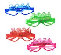 VANZACK Lot de 4 Lunettes de Fête LED Lumineuses Multicolores en Plastique Accessoires Photo Lumineux pour Soirées Anniversaires et Événements Festifs Lunettes de Couleur Aléatoire