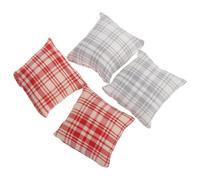VANZACK Lot De 4 Oreillers Miniatures pour Maison De PoupéE Coussin De Canapé Simulé en Peluche Et Coton DéCoration Miniature pour Jeu Et Accessoires De Bricolage