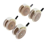 VANZACK Lot de 4 Roues Pivotantes Silencieuses et Résistantes pour Trotteur Pliable Accessoires de Rechange en Plastique Couleur Kaki Compatibles Sols Bois et Carrelage Montage Facile