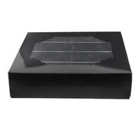 VANZACK Lot de 5 Boîtes à Pâtisserie en Carton Noir 16 Compartiments avec Fenêtre Transparente Boîte Présent Multifonction pour Chocolats Bonbons et Décorations de Fête pour