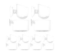 VANZACK Lot de 5 Coupelles Acryliques Transparentes pour Aquarium Distributeurs de Nourriture avec Ventouse Petits Supports Ovales et Ronds Rouges et Plantes Aquatiques Gamelles