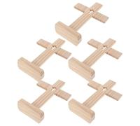 VANZACK Lot de 5 Croix Décoratives en Bois de Pin 15 CM pour Autel et Table Croix Chrétienne à Poser Représentant Jésus Décoration Religieuse pour Maison Église et Coin Prière
