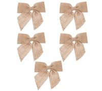 VANZACK Lot de 5 Nœuds Décoratifs en Jute Naturel 5 CM Ornements Faits Main pour Décorations de Mariage et Noël Créations en Nœuds Rustiques pour Ambiance Festive et Cérémonie