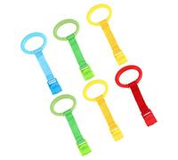 VANZACK Lot de 6 Anneaux de Traction Colorés pour Bébé, Anneaux D'aide la Position Debout, en Plastique, pour Berceau et Chambre D'garçon et Filles, Fournitures pour Style Aléatoire