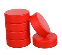 VANZACK Lot de 6 Balles d'Entraînement de Hockey en Mousse PU Rouges, Légères et Faciles à Nettoyer, pour Exercices de Passes et Développement des Compétences