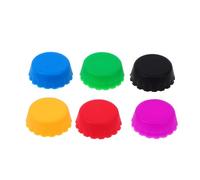 VANZACK Lot de 6 Bouchons de Vin en Silicone Colorés, Joint Étanche pour Bouteille, Préserve la Saveur du Vin, Design Simple et Élégant, Maison Couleur Aléatoire