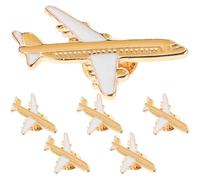 VANZACK Lot de 6 Broches Avion Émaillées Classiques Accessoires Légers pour Paquet Chapeau Écharpe Bijoux D’Anniversaire et Costume Broches Pull Femme Fille Présents Originaux pour