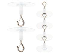 VANZACK Lot de 6 Crochets de Plafond Autocollants 6,5 Cm pour Moustiquaire Dôme, Support Adhésif Amovible sans Perçage, Fixation Stable et Polyvalente pour Chambre et Camping