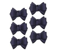 VANZACK Lot de 6 Décorations Nœud pour Chaussures en Tissu Côtelé Bleu Marine, Accessoires Polyvalents pour Baskets et Vêtements, Patchs Décoratifs Élégants, Usage Mode