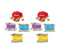 VANZACK Lot de 8 Bracelets de Danse Orientale avec Pièces D’Or Accessoires pour Danseuses Orientales Bracelets Colorés Rouge Violet Bleu Lac Jaune Bijoux Légers pour Spectacles et
