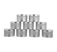 VANZACK Lot de 9 Boîtes Rondes en Fer Blanc 8Oz Couvercle Pots à Bougie Vides Argentés Boîtes de Rangement Hermétiques Multi-Usages pour Bougies Bonbons et Accessoires Artisanaux