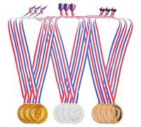 VANZACK Lot de 9 Médailles Sportives pour Garçon et Filles Médailles en Métal Doré Argenté et Cuivré Jouets Récompense pour Compétitions Scolaires et Fêtes Accessoires D’Encouragement