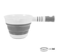 VANZACK Louche Pliable Multifonction en Plastique Gris, 1 Pièce Trou Suspendre, Pelle à Eau Portable Cuisine et Salle de Bain, Ustensile Cuisine Compact et Facile à Ranger