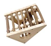 VANZACK Maison-Cache pour Hamsters Bois Naturel avec Échelle et Tunnel Abri de Jeu et Repos pour Petits Animaux Chinchillas Rats