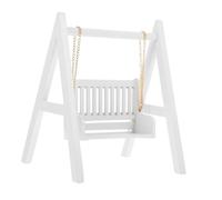 VANZACK Maison Miniature Mini Balançoire Blanche Accessoire Décoratif Réutilisable pour Poupées Meuble Micro Paysage pour Jeu et Bricolage Nursery