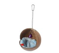 VANZACK Maison Suspendue pour Oiseaux avec Clochette Et Coquille Naturelle De Noix Nid pour Perroquet Durable Accessoires pour Oiseaux