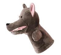 VANZACK Marionnette à Main Peluche Loup 30 Cm Coton PP Doux Jouet Interactif pour Garçon et Filles et Adultes Lavable pour Contes Jeux de Rôle Présentations Gris Foncé