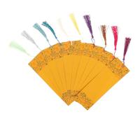 VANZACK Marque-pages en Papier Vierges Soi-même avec Pompon Orange, Surface Blanche Délicate et Trou Suspendre, pour Cérémonies et Décoration