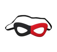 VANZACK Masque de Clown Demi Visage Noir et Rouge Ajustable pour Soirée Mascarade Halloween Masque de Fête Effrayant Confortable pour Adultes