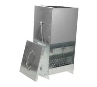 VANZACK Metal Small Pet Hay Feeder with Magnetic Lid and Dual Hooks Metal Trough for Rabbits Ferrets Chickens Ducks and Small Animals Easy to Install No-Spill Cage Food Dispenser